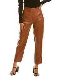 Lamarque Womens Beth High-waist Leather Trouser - Brown