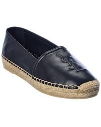Saint Laurent - Debossed Logo Leather Espadrille - Lyst