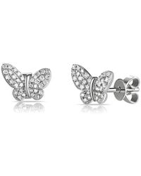 Sabrina Designs - 14K 0.22 Ct. Tw. Diamond Butterfly Earrings - Lyst