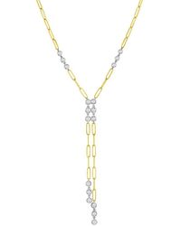 Jewels by Viomo - 14K Two-Tone 1.52 Ct. Tw. Diamond Paperclip Necklace - Lyst