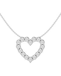 Lab Grown Diamonds - 14K 2.00 Ct. Tw. Lab-Grown Diamond Halo Pendant - Lyst