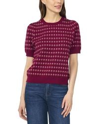 Cece - Flower Pointelle Pullover - Lyst