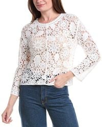 Joseph A - Floral Medallion Crochet Pullover - Lyst