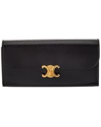 Celine - Triomphe Large Leather Continental Wallet - Lyst