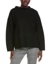Eileen Fisher - Funnel Neck Box Wool Top - Lyst