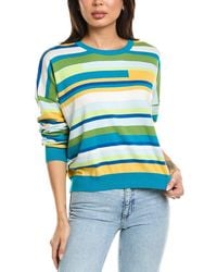 Brodie Cashmere - Abstract Stripe Crewneck Cashmere-Blend Sweater - Lyst
