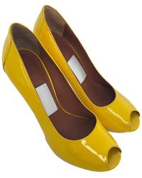 Lanvin - Patent Leather Peep-Toe Platform Pump (Authentic Pre-Loved) - Lyst