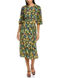 Les Rêveries - Flutter Sleeve Silk Wrap Dress - Lyst