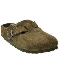 Birkenstock - Boston Vl Narrow Suede & Shearling Clog - Lyst