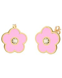 Gabi Rielle - 14K Over Agate Cz Post Earrings - Lyst