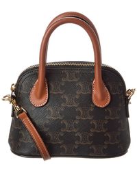 Celine - Honorine Mini Triomphe Canvas & Leather Satchel - Lyst