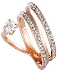 Swarovski Crystal Rose Gold Plated Ring - Metallic