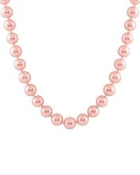 Splendid - Rhodium Plated Silver 14-15mm Shell Pearl Necklace - Lyst