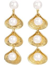 Eye Candy LA - Alice Shell Tier Drop Earrings - Lyst