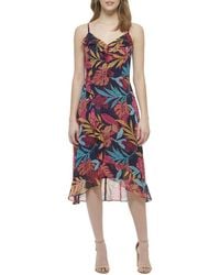Kensie - Printed Chiffon Midi Dress - Lyst
