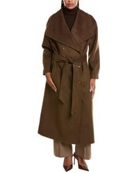 Pascale La Mode - Doubled-Breasted Belted Wool-Blend Long Coat - Lyst
