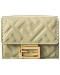 Fendi - Micro Trifold Leather Wallet - Lyst