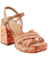 Marc Fisher - Juliey Leather-Trim Sandal - Lyst