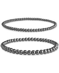 Sterling Forever - Beaded Stretch Bracelet Set - Lyst