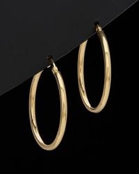 Italian Gold - 18K Polished Hoops - Lyst