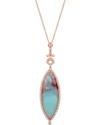 Le Vian - Le Vian Peacock Aquaprase 14k Rose Gold 12.32 Ct. Tw. Gemstone Pendant Necklace - Lyst