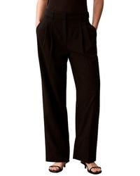 Calvin Klein - Smooth Stretch Pleated Wide Leg Pant - Lyst