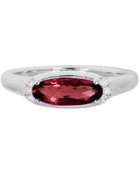 Diamond Select Cuts - 14K Diamond .05 Ct. & 1.15 Ct. Garnet Ring - Lyst