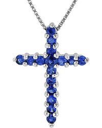 Diana M. Jewels - Fine Jewelry 14k 0.32 Ct. Tw. Sapphire Cross Pendant Necklace - Lyst
