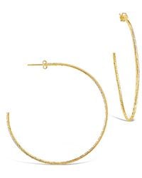 Sterling Forever - 14k Over Silver Textured Hoops - Lyst