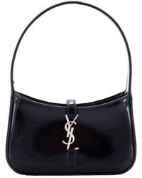 Saint Laurent - Patent Leather Le 5 A 7 Hobo Patent Mini (Authentic Pre- Loved) - Lyst