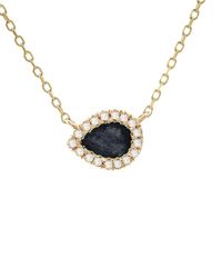 Gemstones - 14K 0.27 Ct. Tw. Diamond & Sapphire Necklace - Lyst