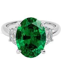 VOWE - 14K 6.60 Ct. Tw. Lab-Grown Diamond & Lab-Grown Emerald Ring - Lyst
