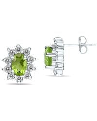 Gem Spark - 14k 1.60 Ct. Tw. Diamond & Peridot Earrings - Lyst