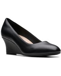 Clarks - Flores Poppy Black Leather 6.5 D Us - Lyst