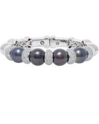 Diana M. Jewels - Fine Jewelry 18k 3.17 Ct. Tw. Diamond 11.5mm Pearl Bracelet - Lyst