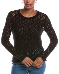 Autumn Cashmere - Open Pointelle Crewneck Cashmere Sweater - Lyst