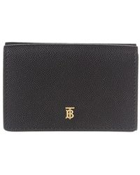 Burberry Small Grainy Leather Folding Wallet - Black