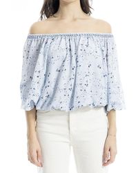 Max Studio - Smock Neck Bubble Hem Blouse - Lyst