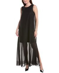 Lafayette 148 New York - Sleeveless Side Slit Silk-Trim Dress - Lyst