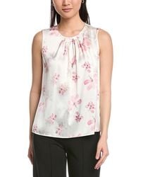 Anne Klein - Pleated Neck Blouse - Lyst