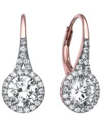 Rachel Glauber - 14k Rose Gold Vermeil Cz Earrings - Lyst
