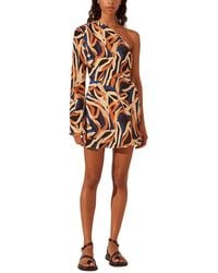 Shona Joy - Palma Silk One Shoulder Mini Dress - Lyst