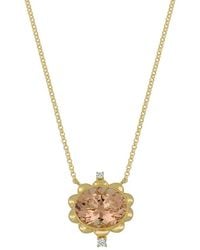 Bony Levy - 18K 2.50 Ct. Tw. Diamond & Morganite Necklace - Lyst