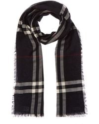 Burberry - Dnu Pack Wide Check Wool Scarf - Lyst