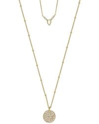 Ettika - 18K Plated Opal & Crystal Disc Dainty Chain Necklace Set - Lyst