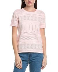 Halston - Pointelle Sweater - Lyst