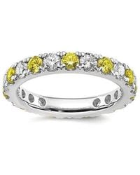 Lab Grown Gemstones - 14K 2.50 Ct. Tw. Lab-Grown Diamond & Lab-Grown Sapphire Eternity Ring - Lyst