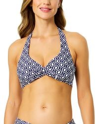 Anne Cole - Tie Back Twist Front Halter Top - Lyst