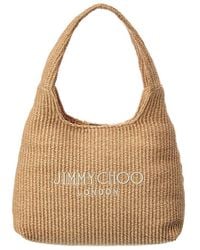Jimmy Choo - Beach Diamond/M Raffia Hobo Bag - Lyst