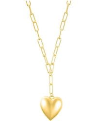 Adornia - 14k Plated Adjustable Oversized Puffy Heart Necklace - Lyst